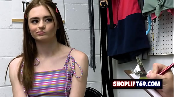 Loss prevention officer takes a bratty teen Reese Robbins for stealing at the store and fuck her pussy in the backroom